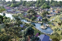 Tentlodge met veranda, vlakbij de Efteling