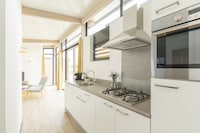 Comfortabele lodge met combimagnetron